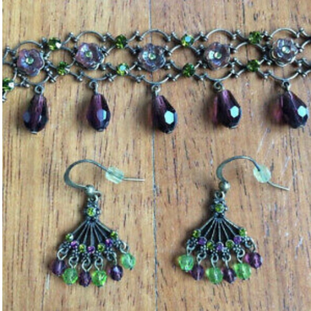 Lia Sophia Harlequin Necklace & Dangle Earrings